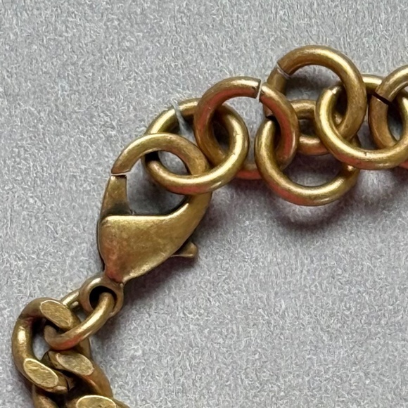 LULU FROST for POPSUGAR Bracelet Crystal Charm Matte Brass Links Dust Bag - Picture 3 of 10